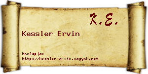 Kessler Ervin névjegykártya